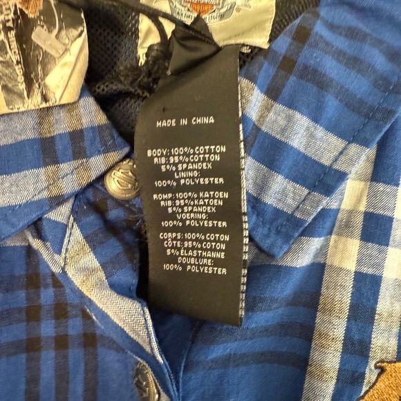 Harley Davidson Blue Plaid Button Down Short Sleeve Shirt Men’s Size 2XL - Picture 6 of 13